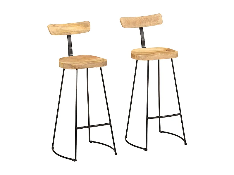 Tabourets de bar lot de 2 49x43x103 cm bois de manguier massif
