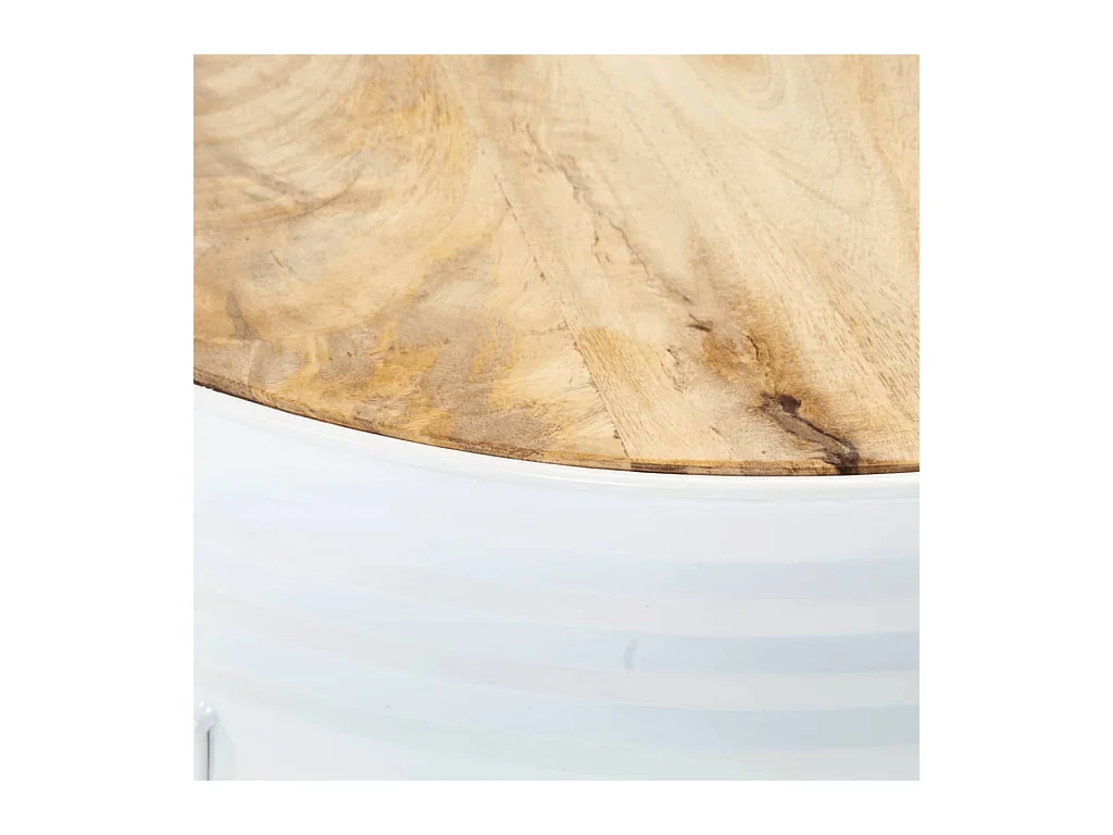 Tables de bar forme tambour 3 pcs bois de manguier massif brut