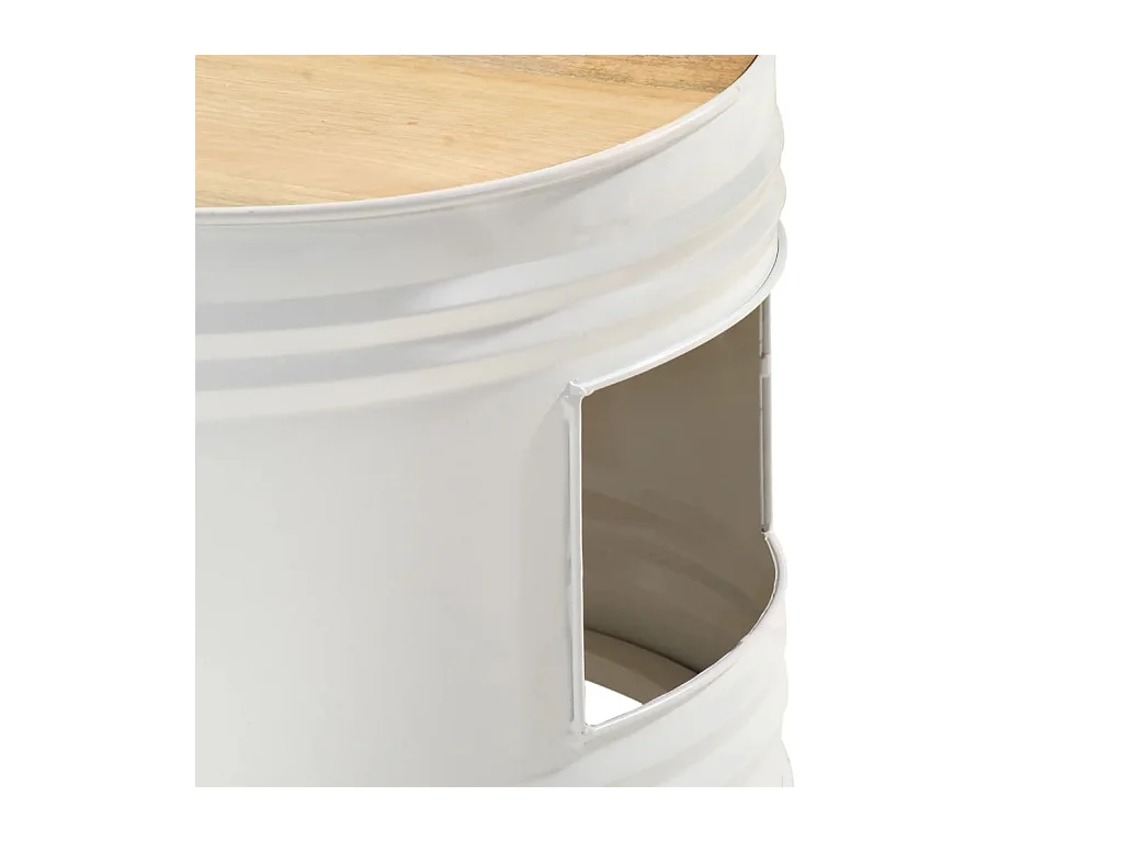 Tables de bar forme tambour 3 pcs bois de manguier massif brut