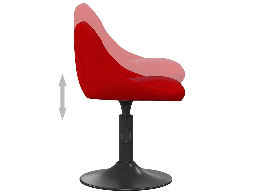 Tabouret de bar Rouge bordeaux Velours