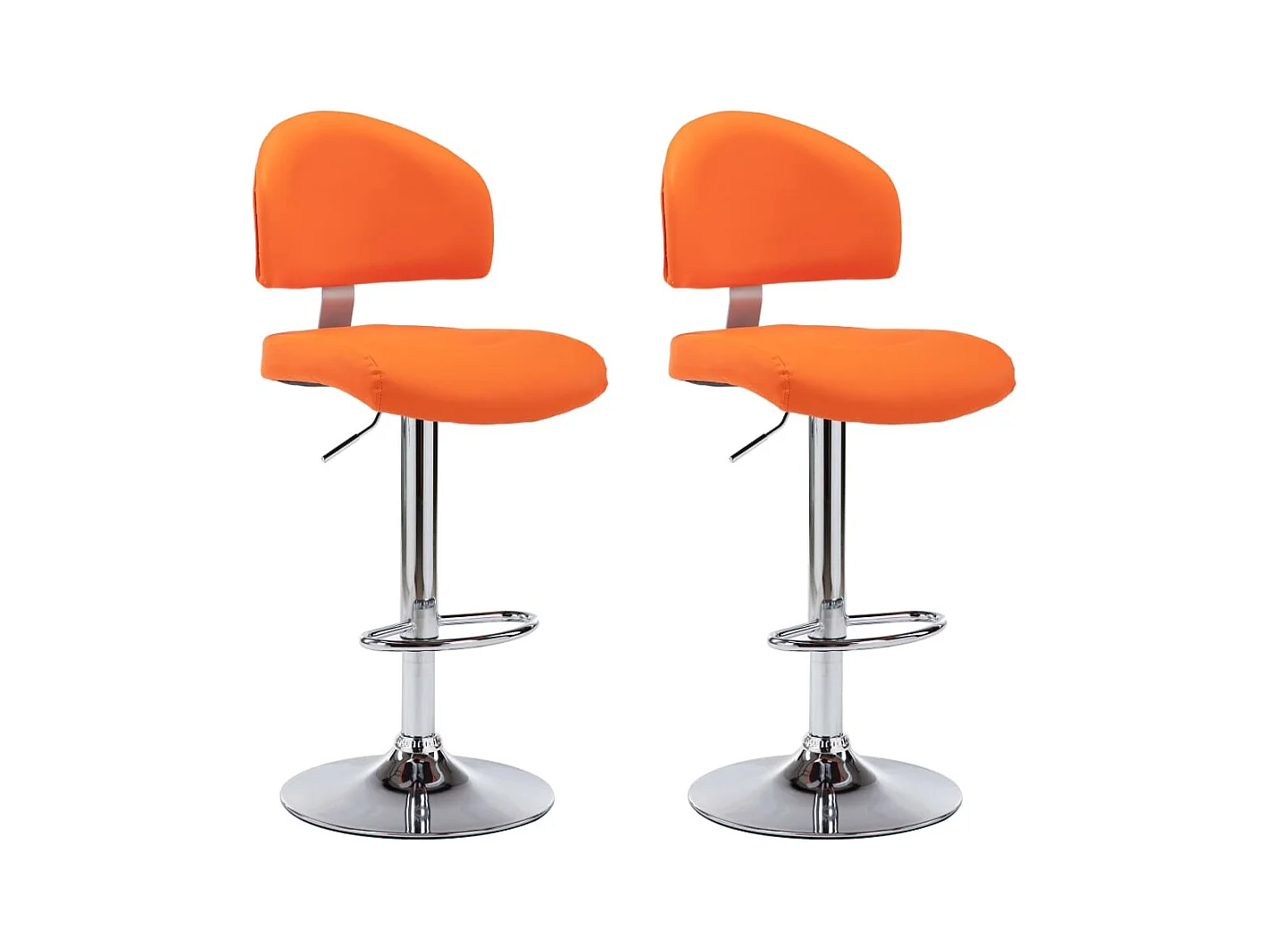 Tabourets de bar lot de 2 orange similicuir