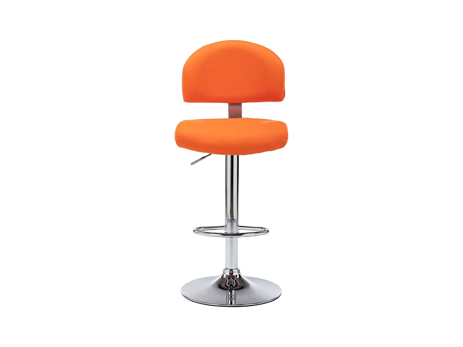 Tabourets de bar lot de 2 orange similicuir