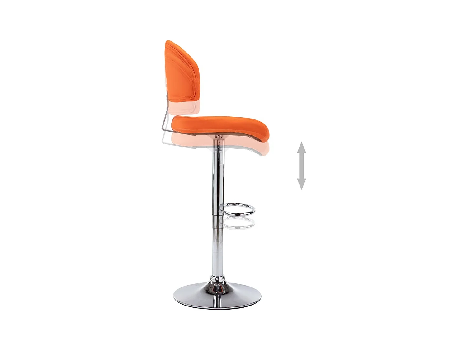 Tabourets de bar lot de 2 orange similicuir
