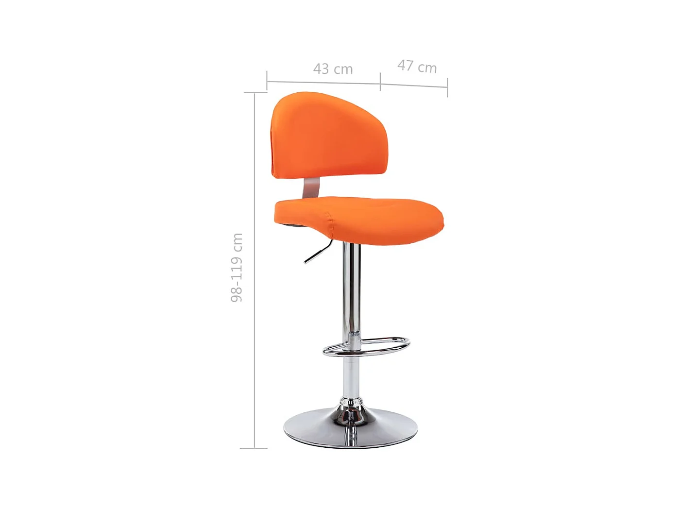 Tabourets de bar lot de 2 orange similicuir