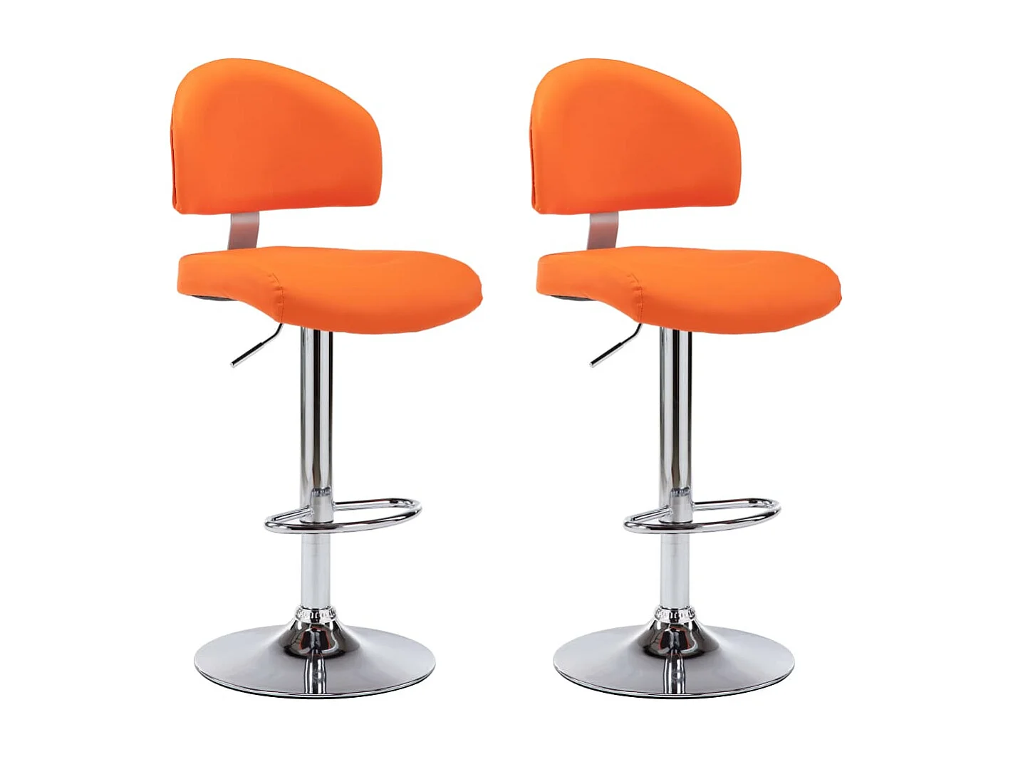 Barhocker 2 Stk. Orange Kunstleder