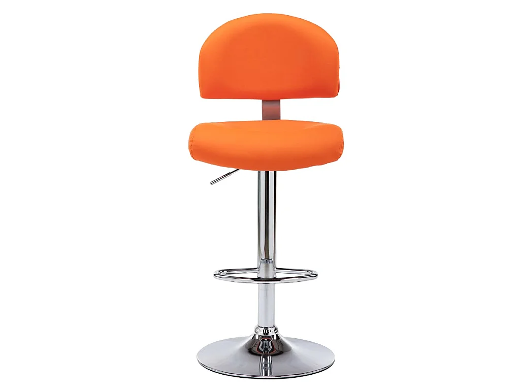 Tabourets de bar lot de 2 orange similicuir