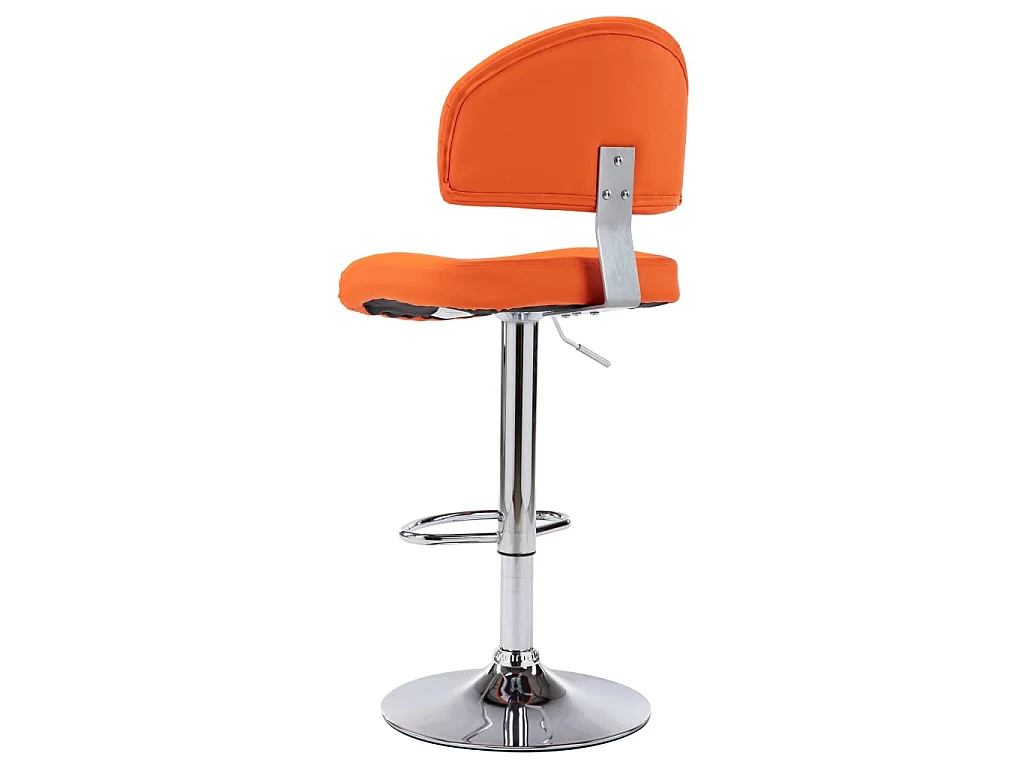 Tabourets de bar lot de 2 orange similicuir