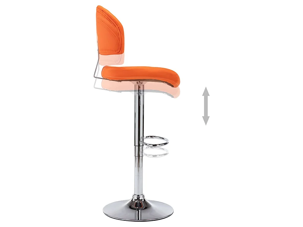 Tabourets de bar lot de 2 orange similicuir