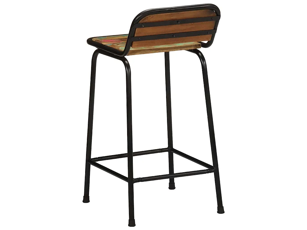 Barkrukken 2 st 46x35,5x80 cm massief gerecycled hout