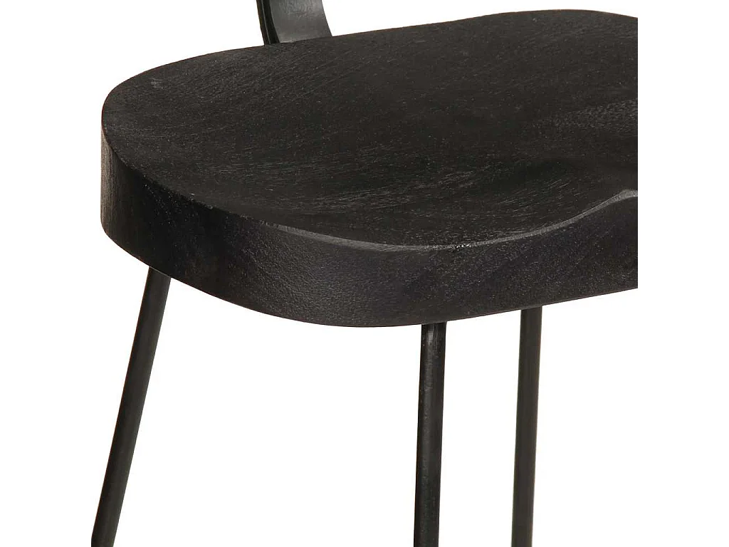 Tabourets de bar lot de 2 noir 49x43x103cm bois manguier massif