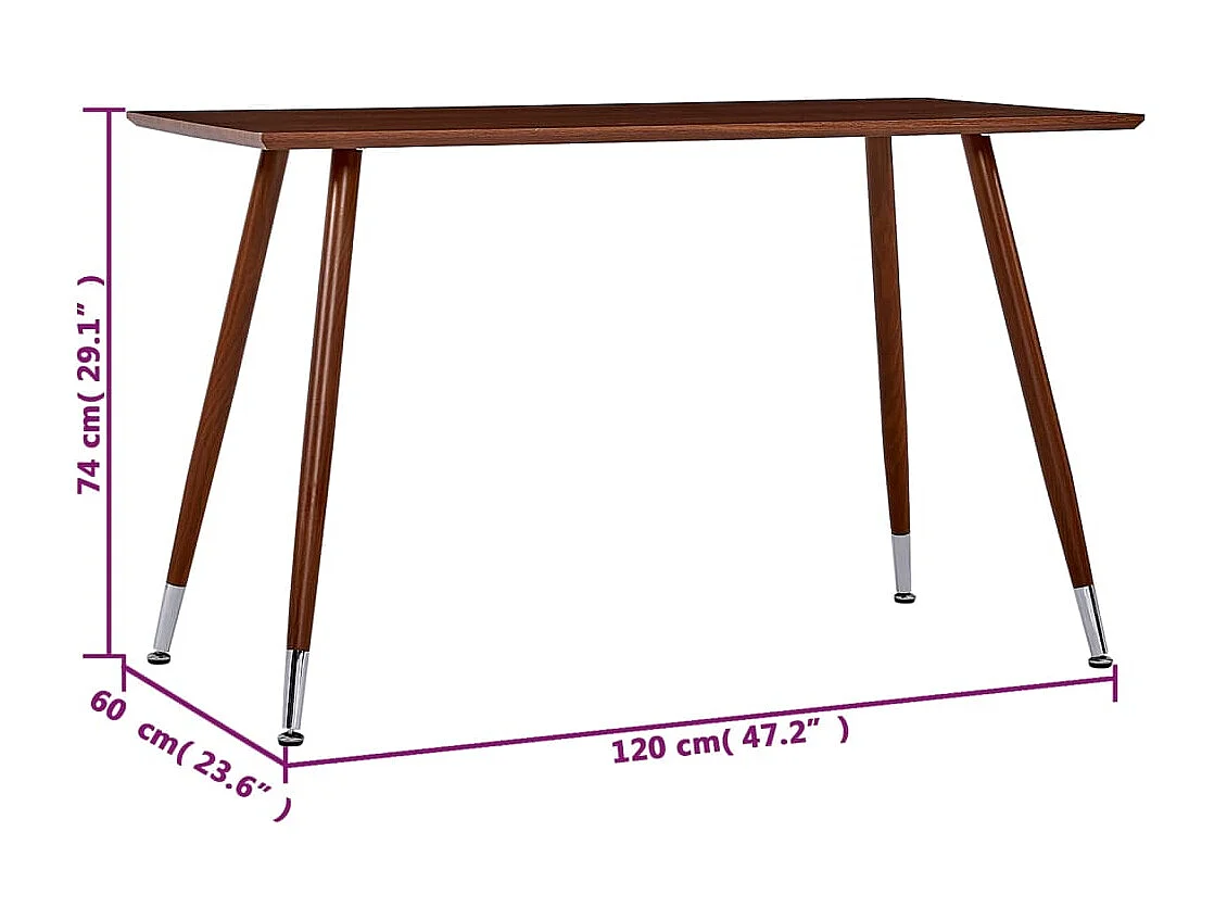 Table de salle à manger Marron 120x60x74 cm MDF