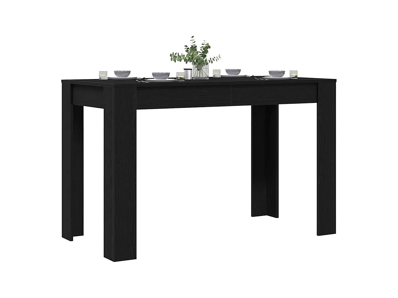 Tavolo da Pranzo Rovere Nero 120x60x76 cm Legno Multistrato