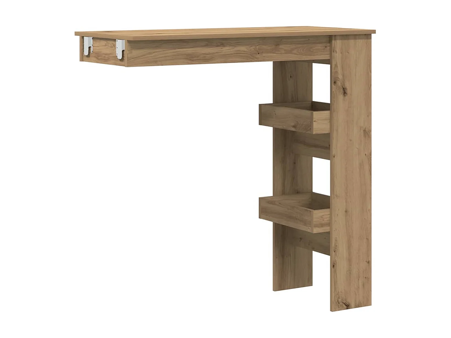 Table de bar murale chêne artisanal bois d'ingénierie