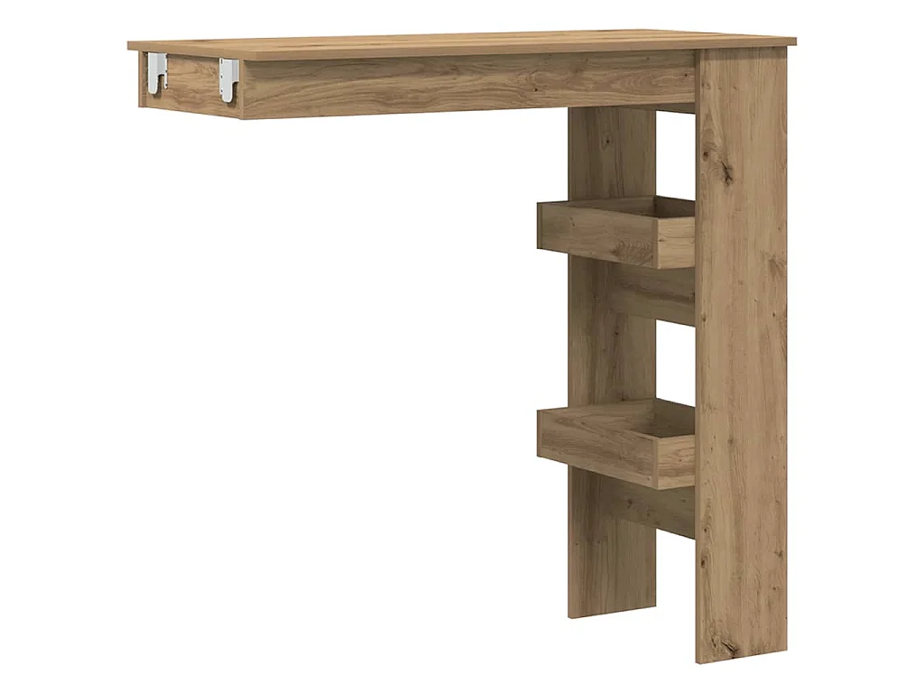 Table de bar murale chêne artisanal bois d'ingénierie