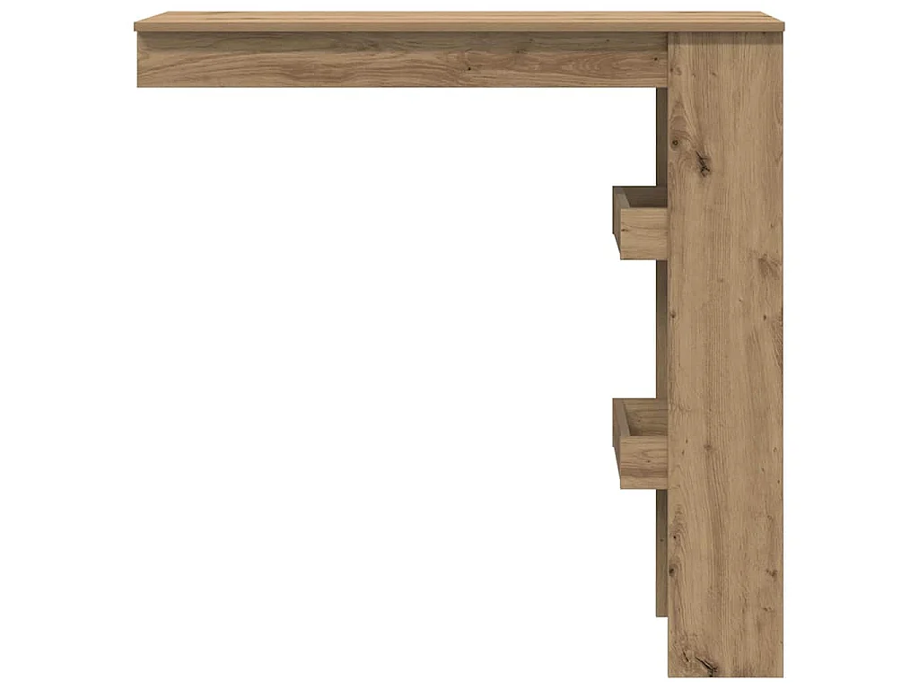 Table de bar murale chêne artisanal bois d'ingénierie
