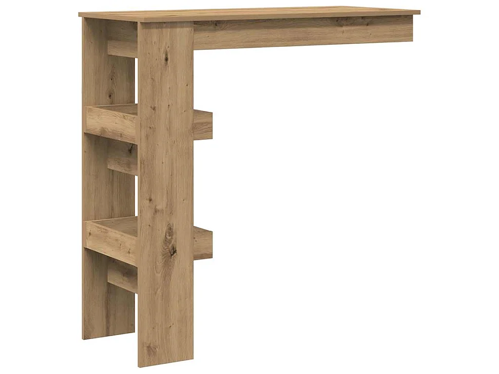 Table de bar murale chêne artisanal bois d'ingénierie
