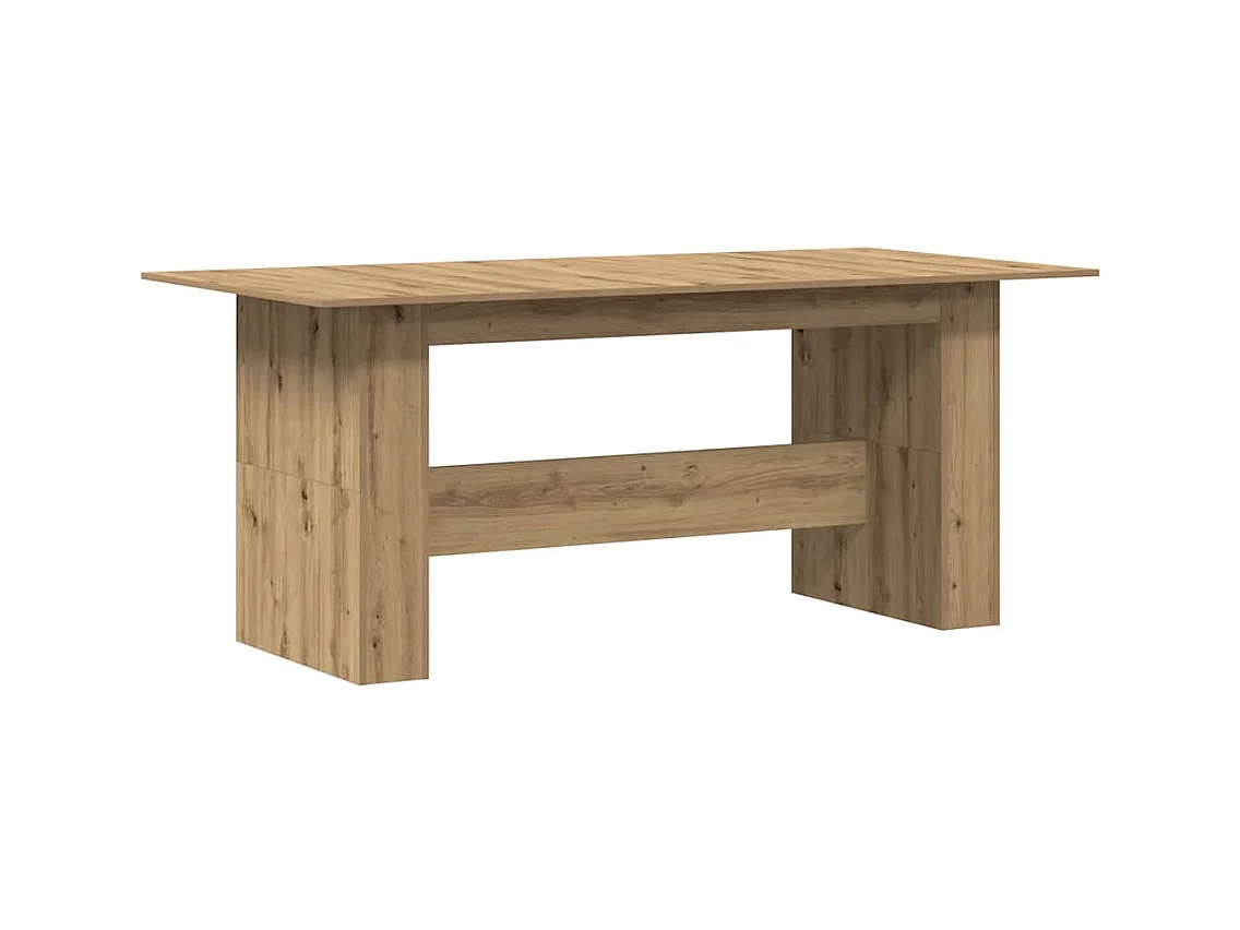 Table à manger chêne artisanal 180x90x76 cm bois d'ingénierie