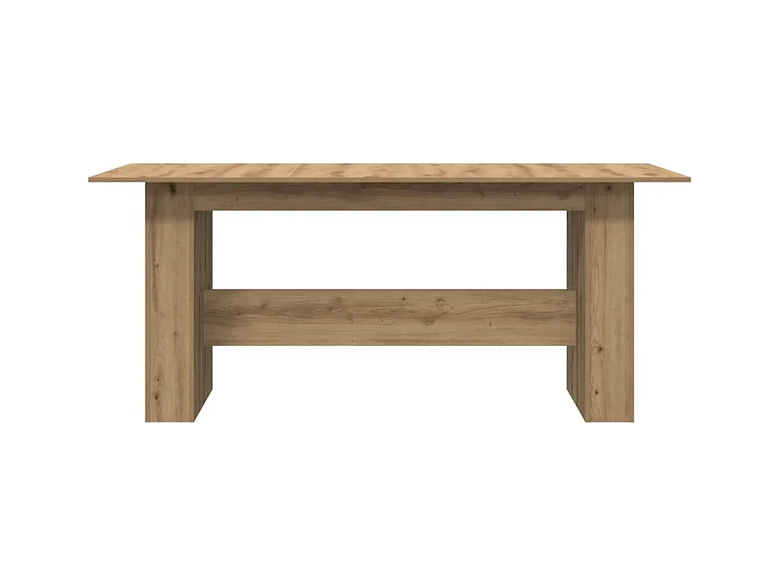 Table à manger chêne artisanal 180x90x76 cm bois d'ingénierie