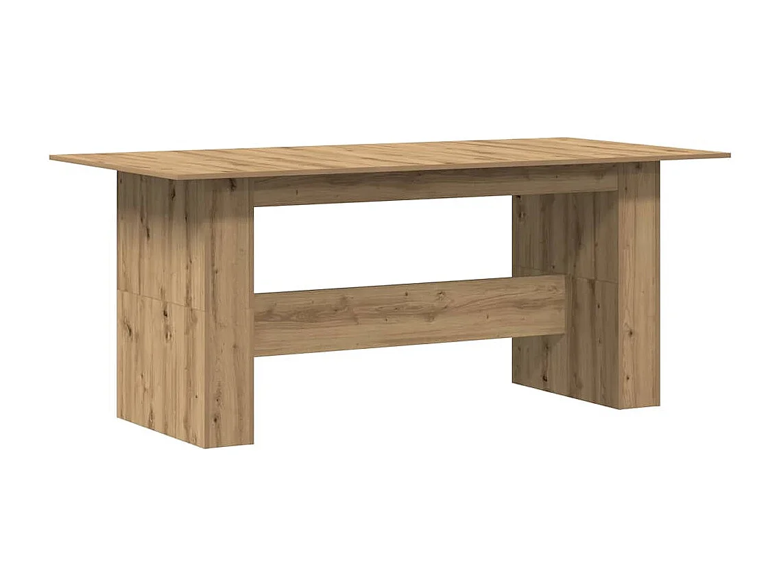 Table à manger chêne artisanal 180x90x76 cm bois d'ingénierie