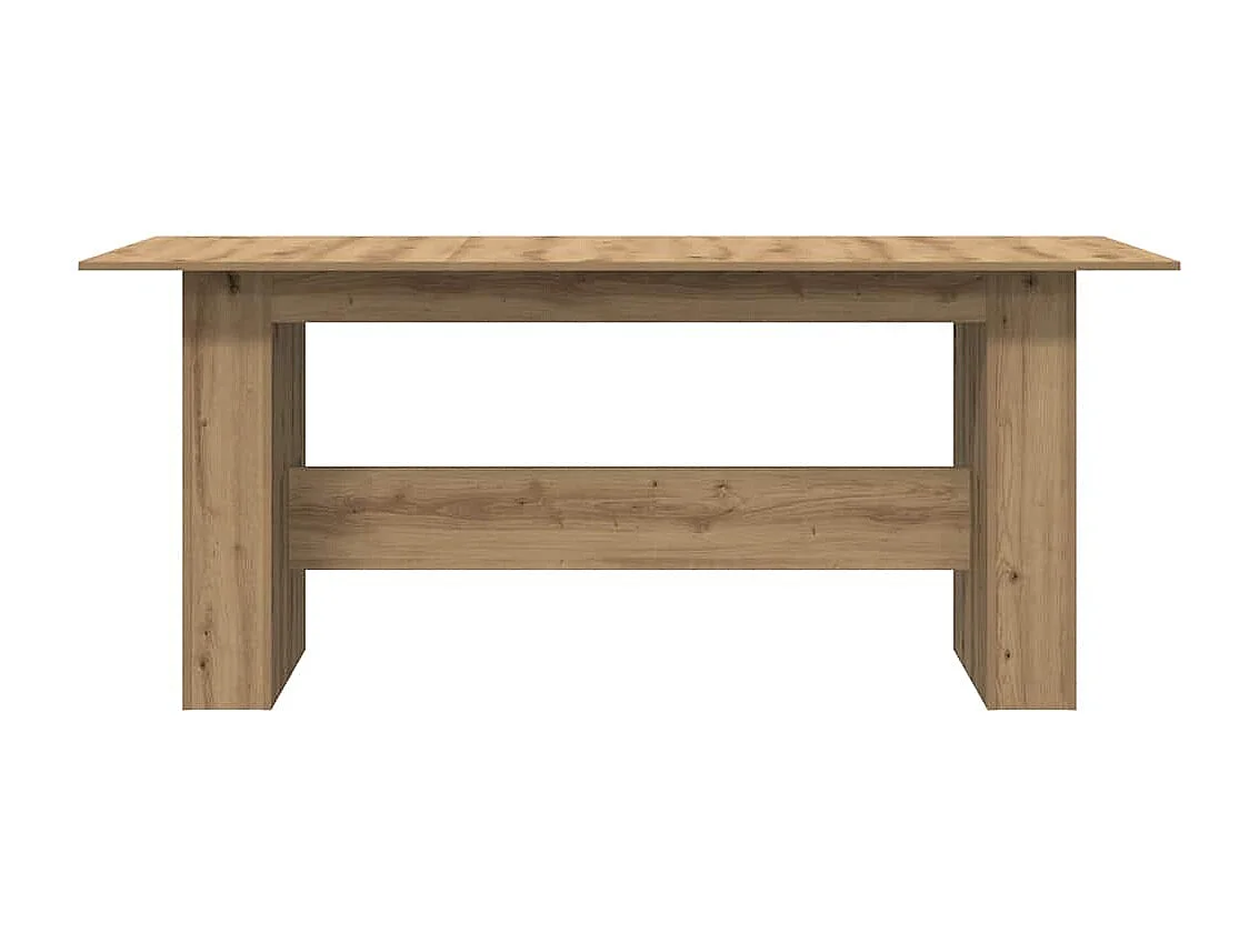 Table à manger chêne artisanal 180x90x76 cm bois d'ingénierie