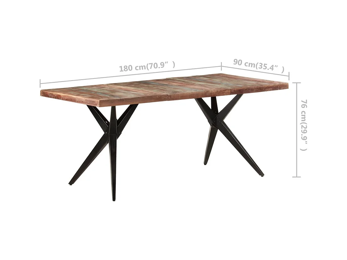 Esstisch 180x90x76 cm Altholz Massiv