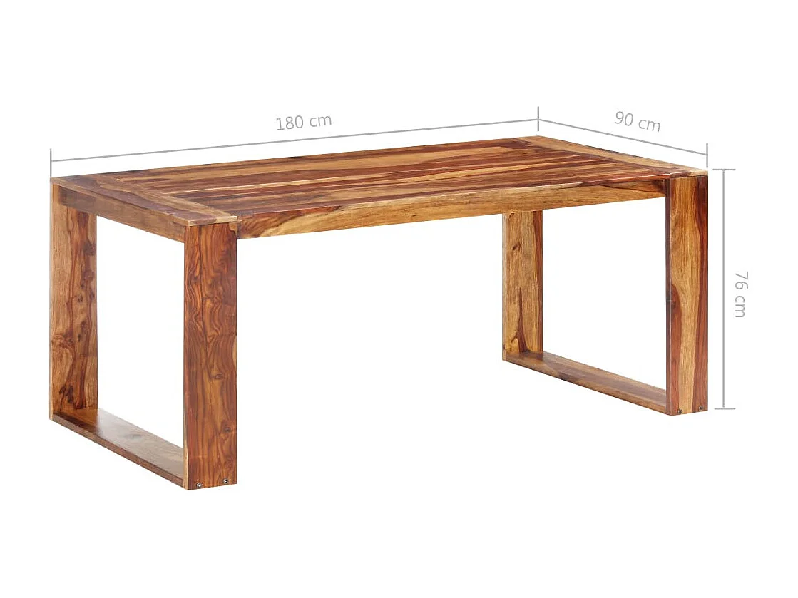 Mesa de jantar 180x90x76 cm madeira maciça