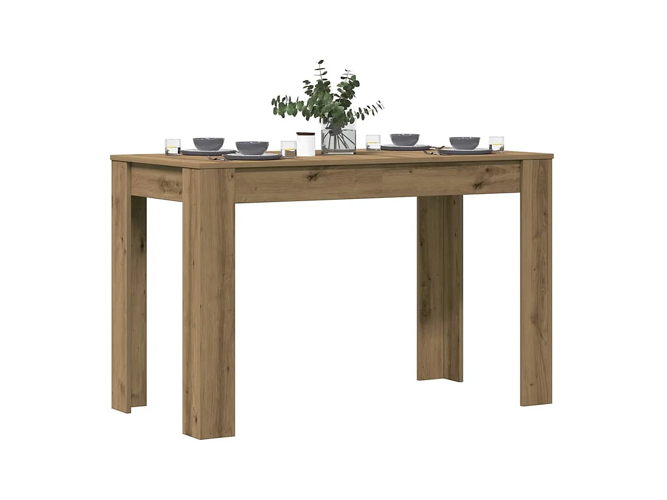 Table à manger chêne artisanal 120x60x76 cm bois d'ingénierie