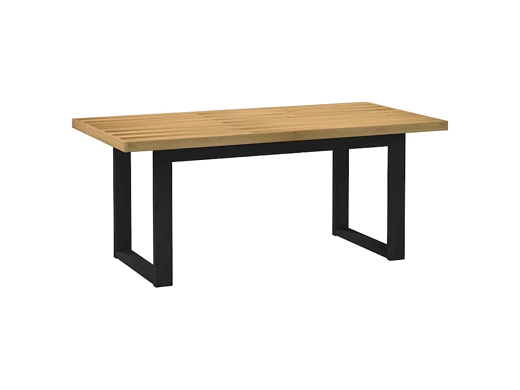 Eettafel NOAIN U-vormige poten 180x90x75 cm massief grenenhout