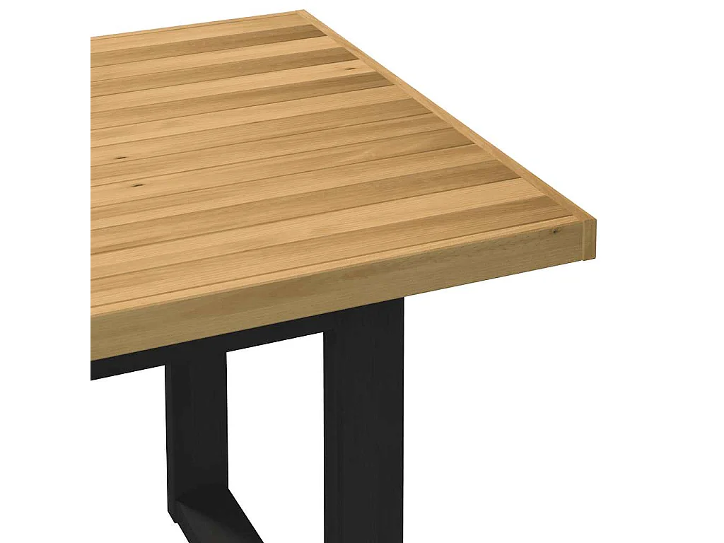 Eettafel NOAIN U-vormige poten 180x90x75 cm massief grenenhout