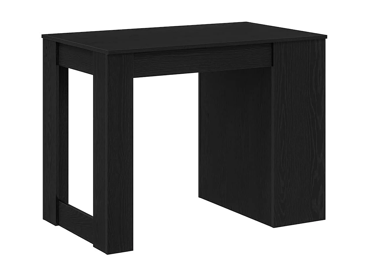 Bureau avec tiroir et étagère chêne noir bois d'ingénierie