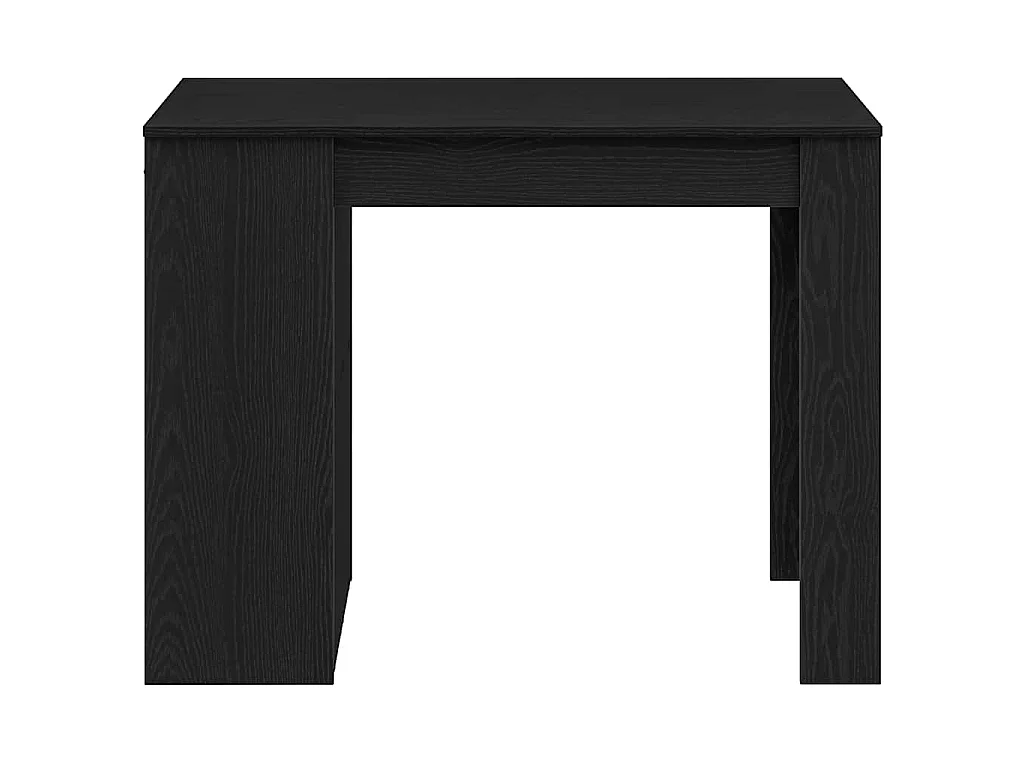 Bureau avec tiroir et étagère chêne noir bois d'ingénierie