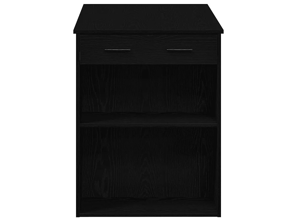 Bureau avec tiroir et étagère chêne noir bois d'ingénierie