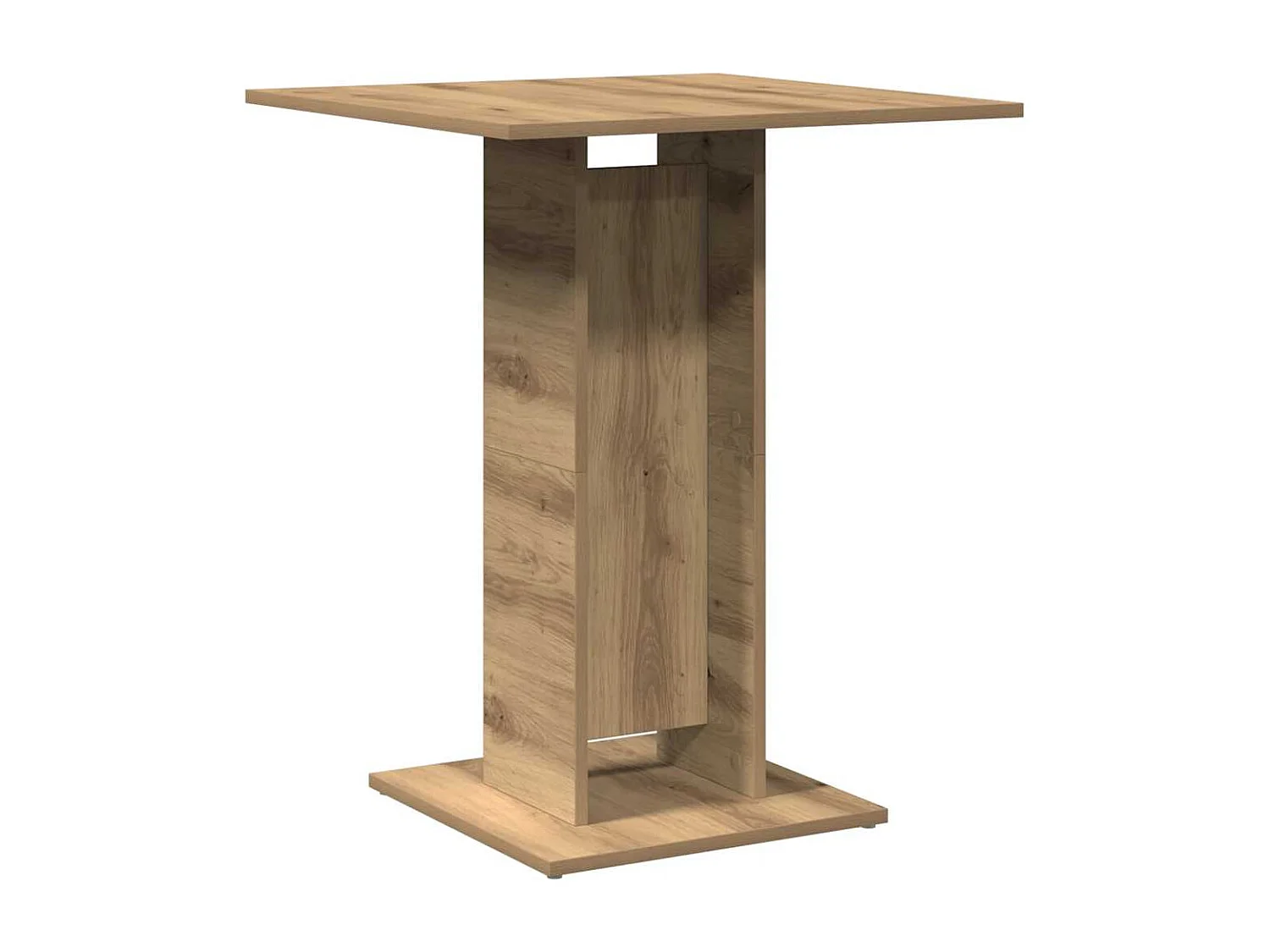 Table de bistro chêne artisanal 60x60x75 cm bois d'ingénierie