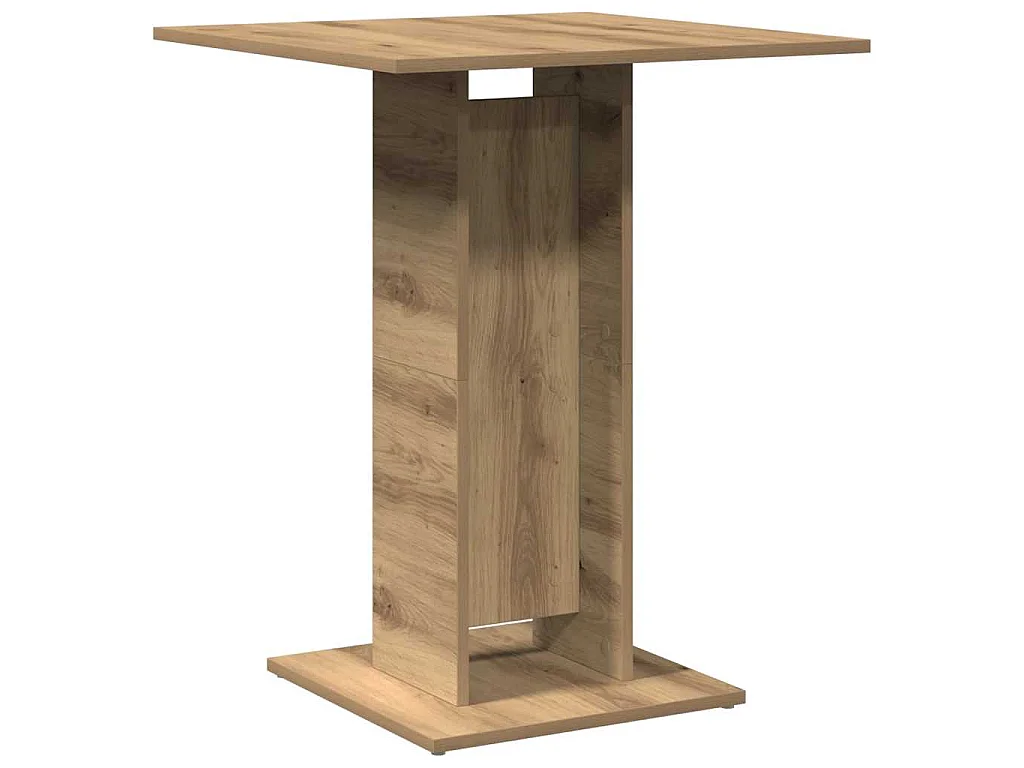 Table de bistro chêne artisanal 60x60x75 cm bois d'ingénierie