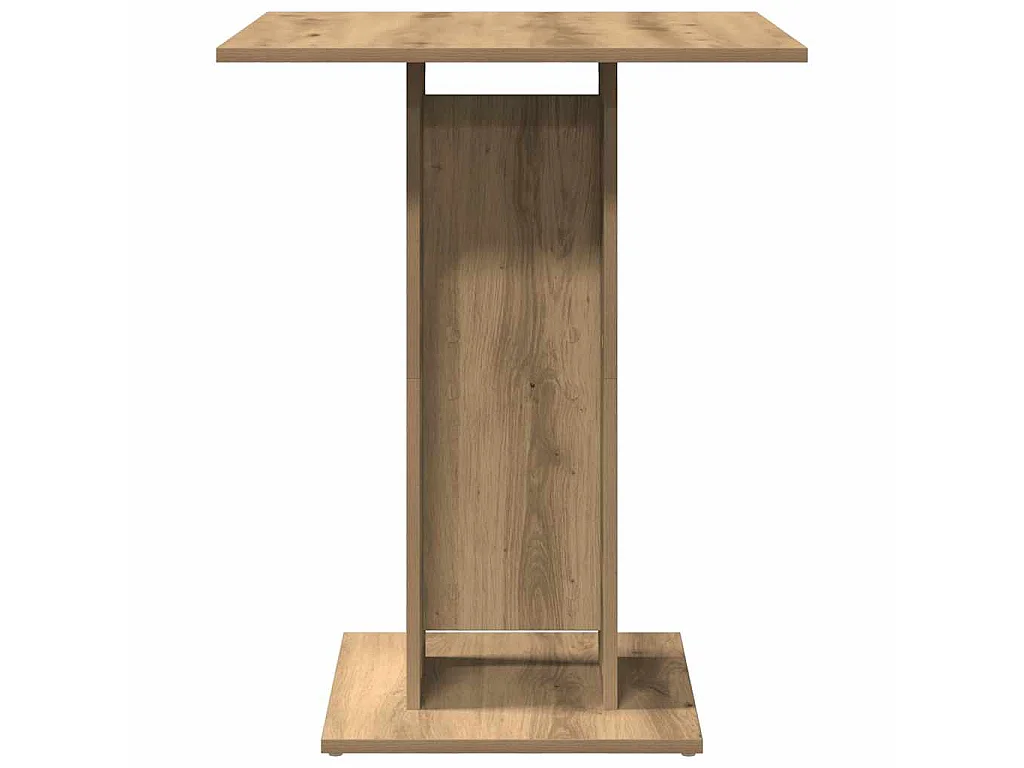 Table de bistro chêne artisanal 60x60x75 cm bois d'ingénierie