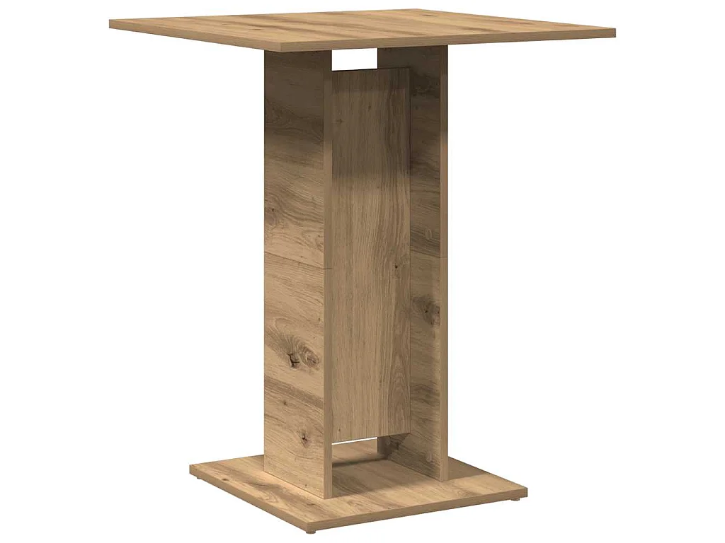 Table de bistro chêne artisanal 60x60x75 cm bois d'ingénierie