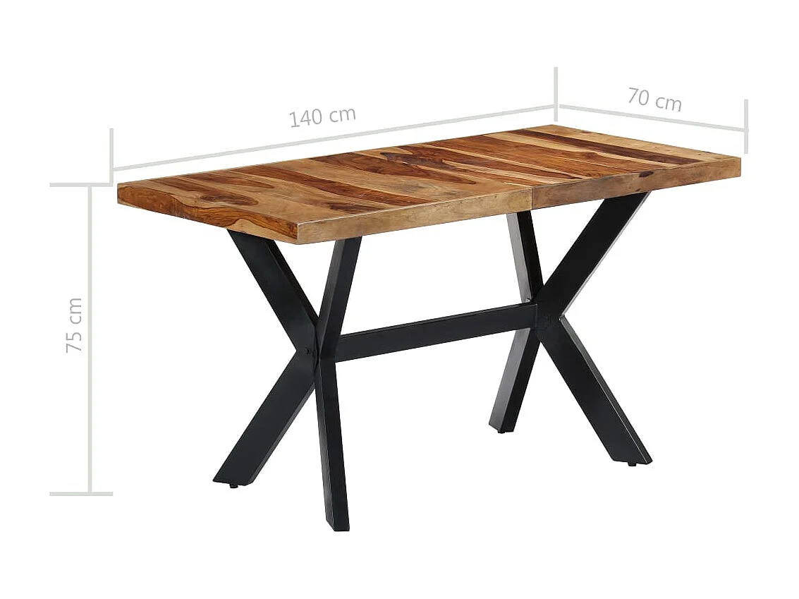 Tavolo da Pranzo 140x70x75 cm in Legno Massello di Acacia