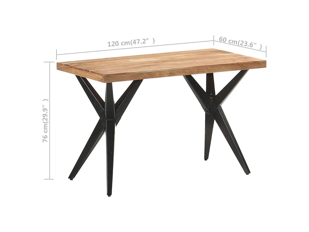 Table de salle à manger 120x60x76 cm Bois solide d'acacia