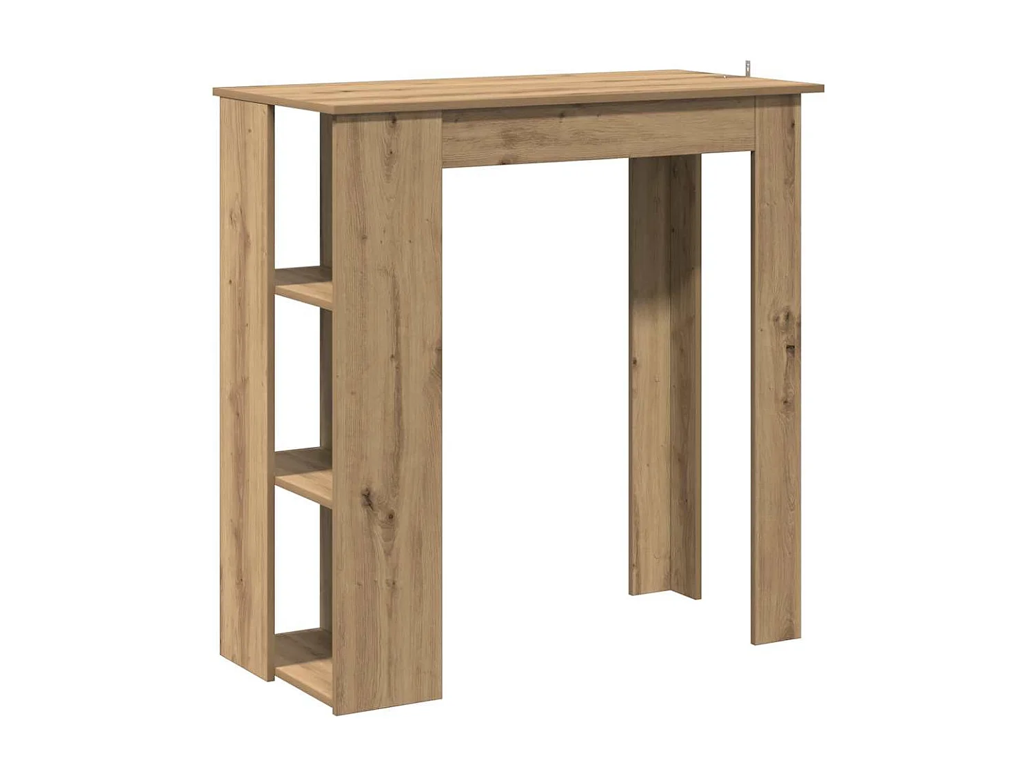Table de bar avec étagère chêne artisanal bois d'ingénierie