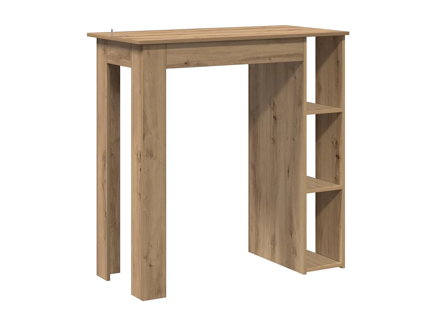 Table de bar avec étagère chêne artisanal bois d'ingénierie