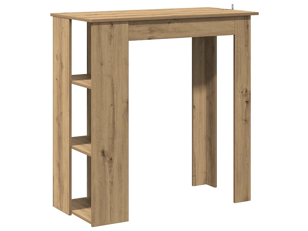 Table de bar avec étagère chêne artisanal bois d'ingénierie