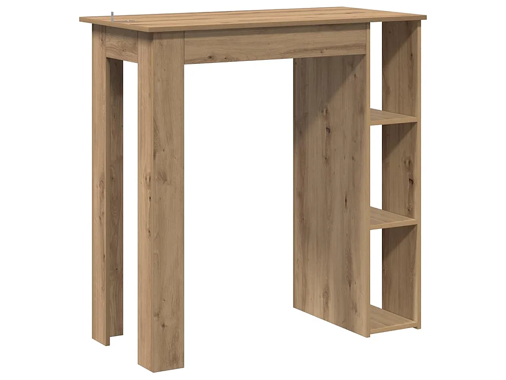Table de bar avec étagère chêne artisanal bois d'ingénierie