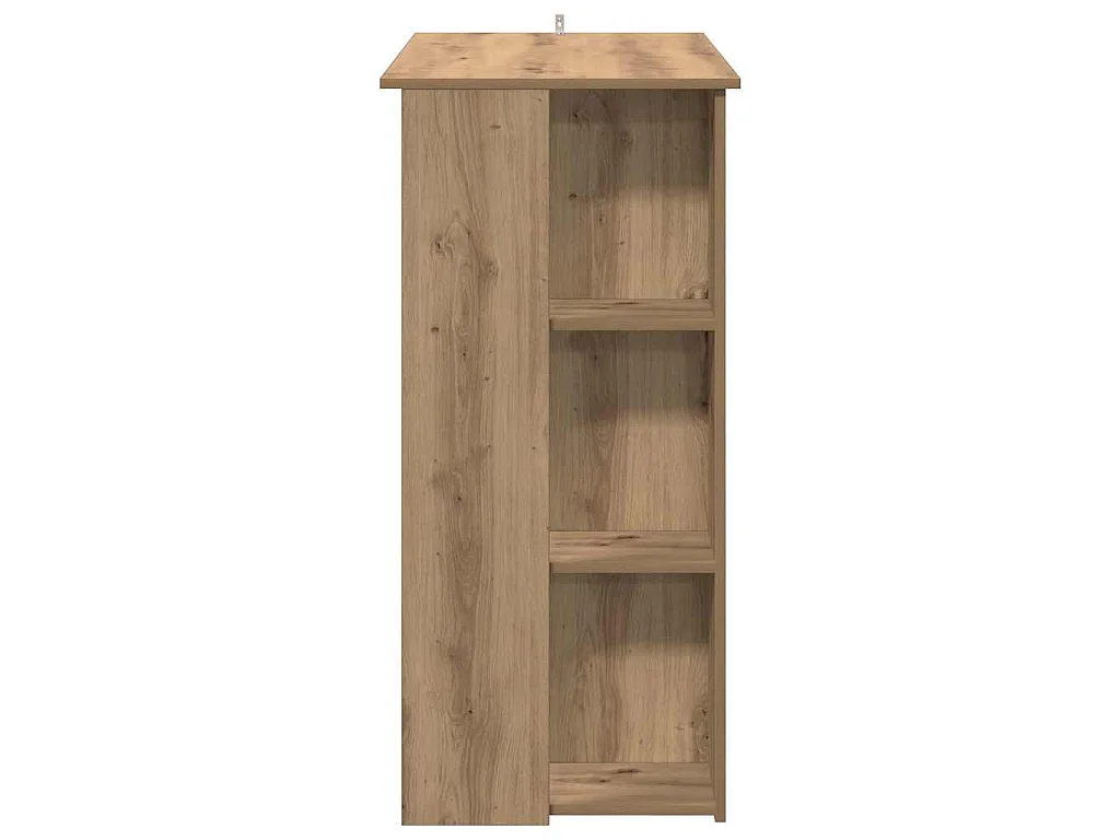 Table de bar avec étagère chêne artisanal bois d'ingénierie