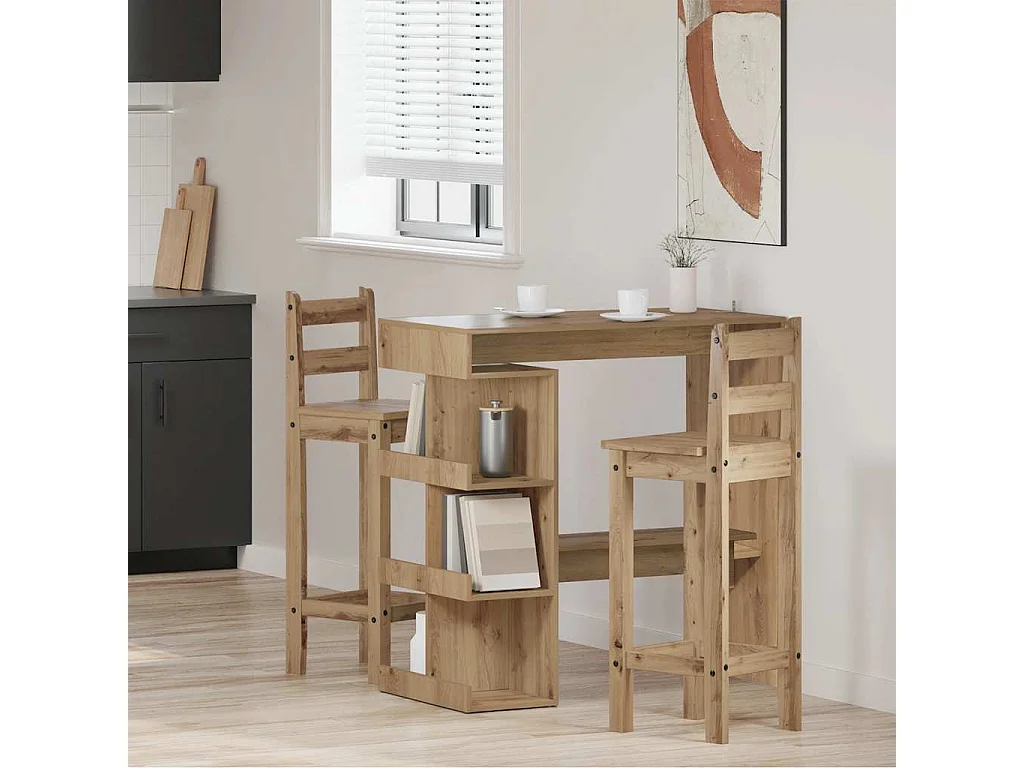 Bartisch mit Regal Artisan-Eiche 100x48x101,5 cm