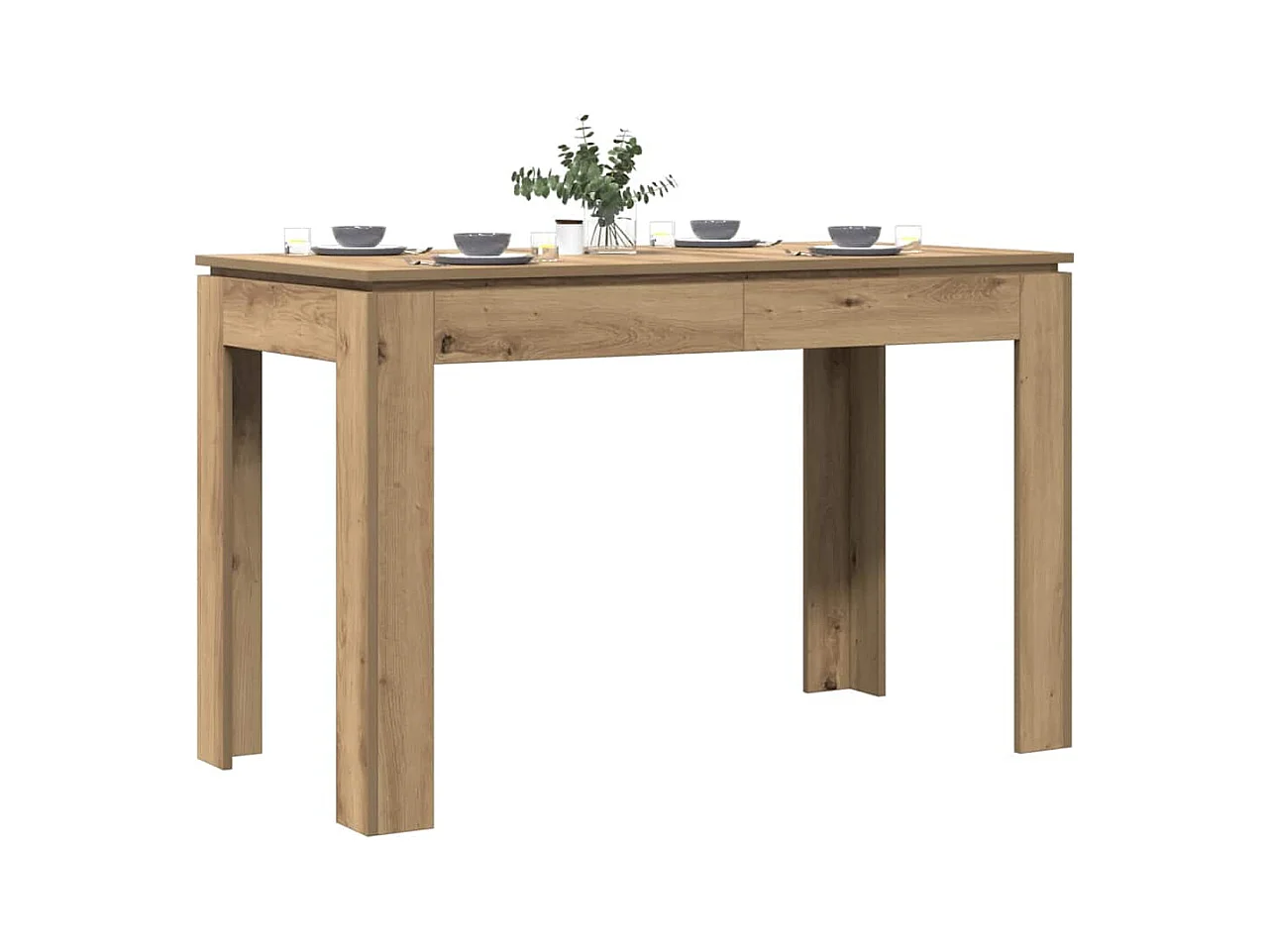 Table à manger chêne artisanal 120x60x76 cm bois d'ingénierie