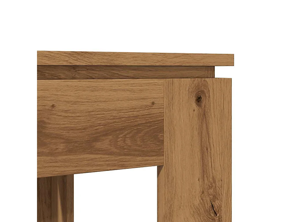 Table à manger chêne artisanal 120x60x76 cm bois d'ingénierie