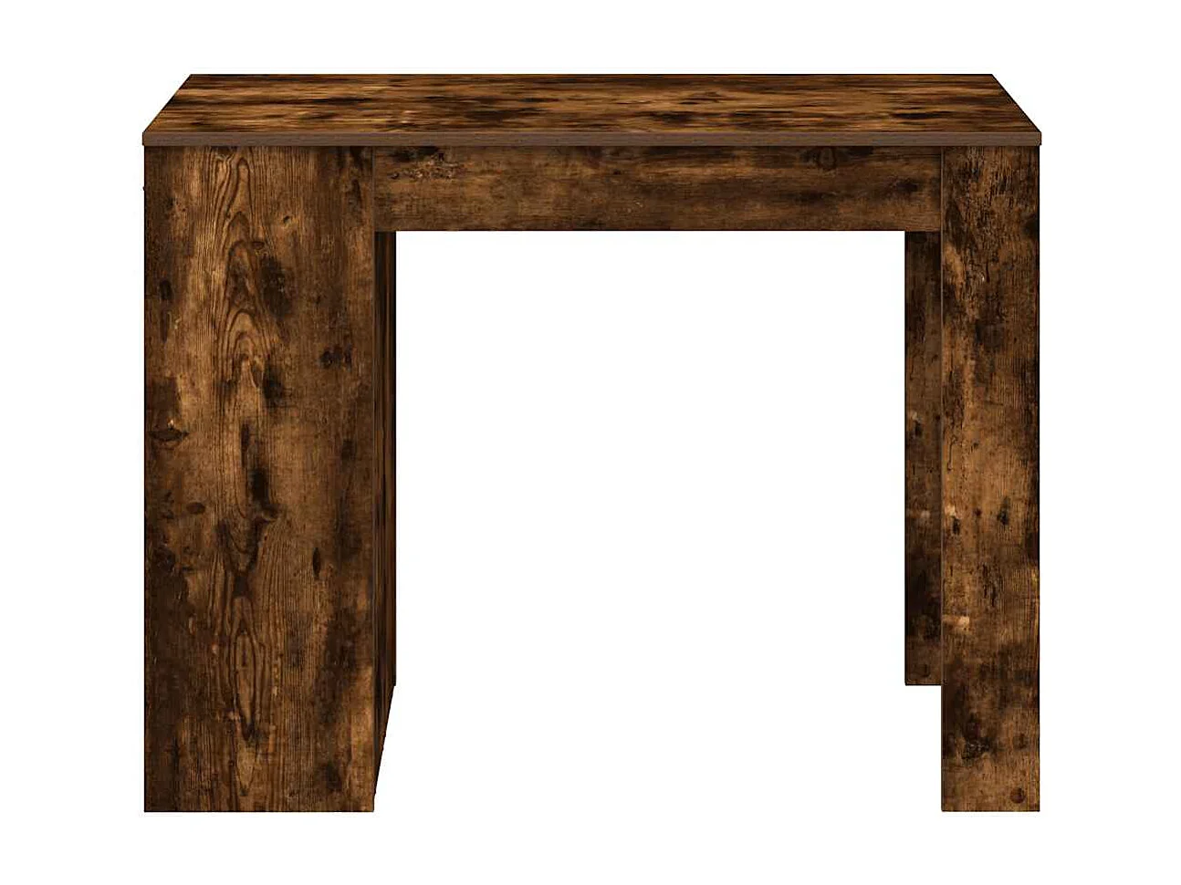 Bureau avec tiroir et étagère chêne fumé bois d'ingénierie