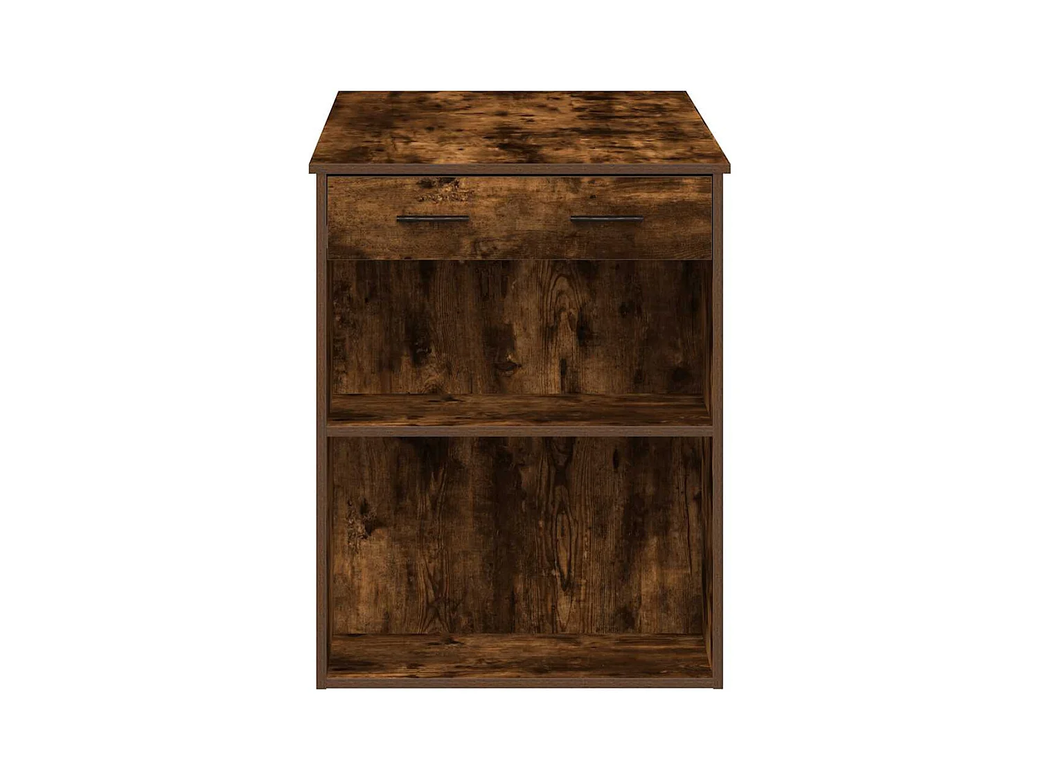 Escritorio con cajón estante madera contrachapada roble ahumado