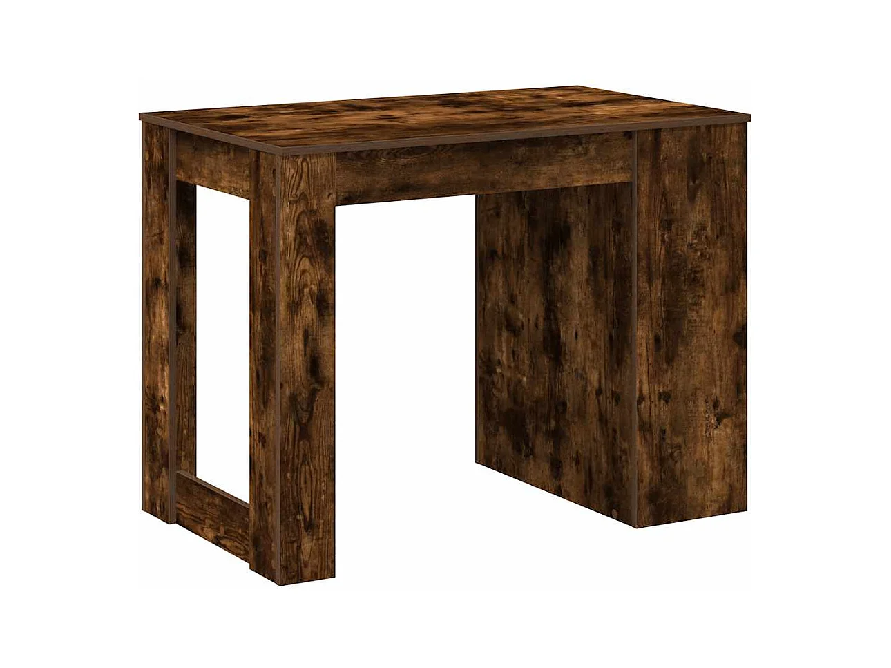 Escritorio con cajón estante madera contrachapada roble ahumado