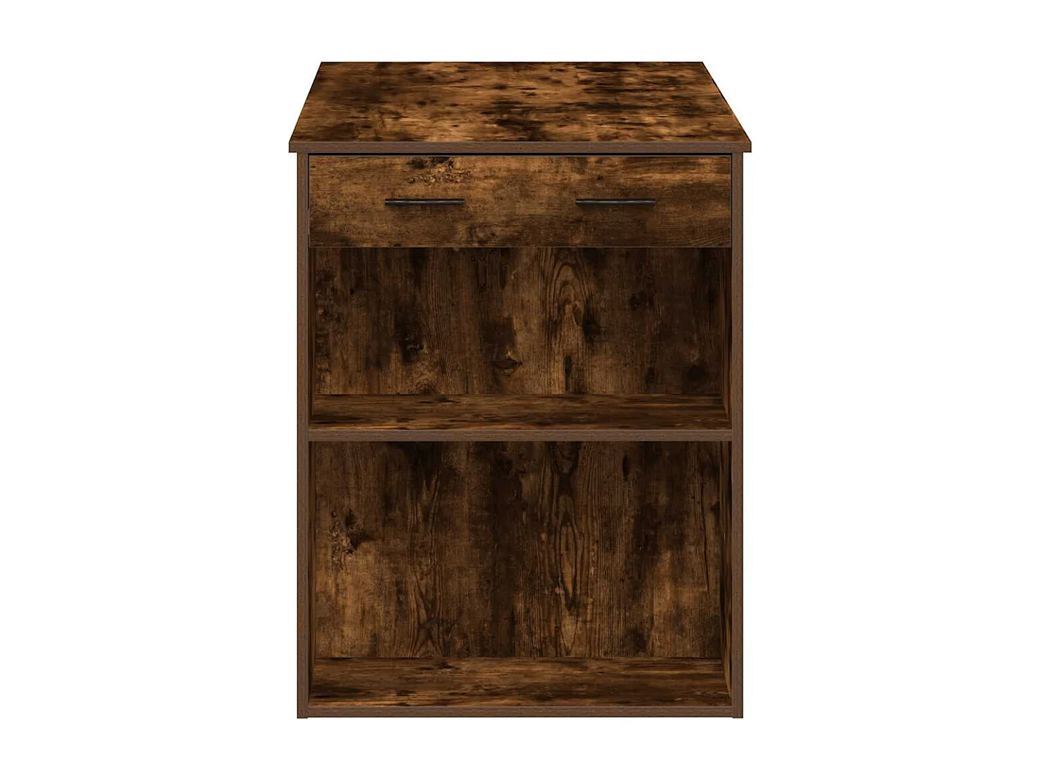 Scrivania con Cassetto e Ripiano Rovere Fumo Legno Multistrato